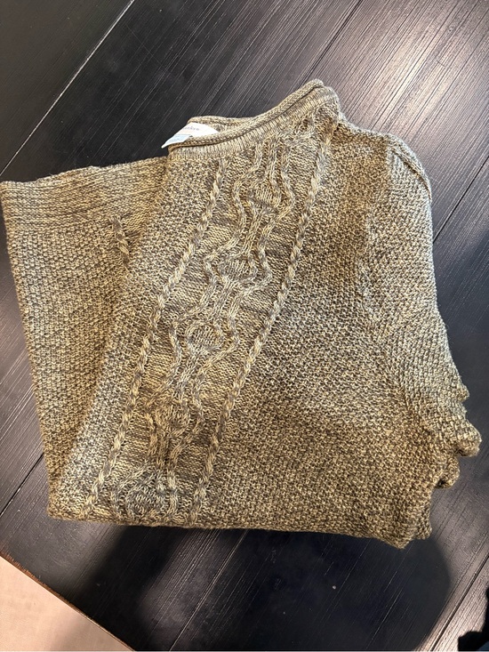CJ Banks Sweaters - CJ Banks Olive Green Cable Knit Sweater